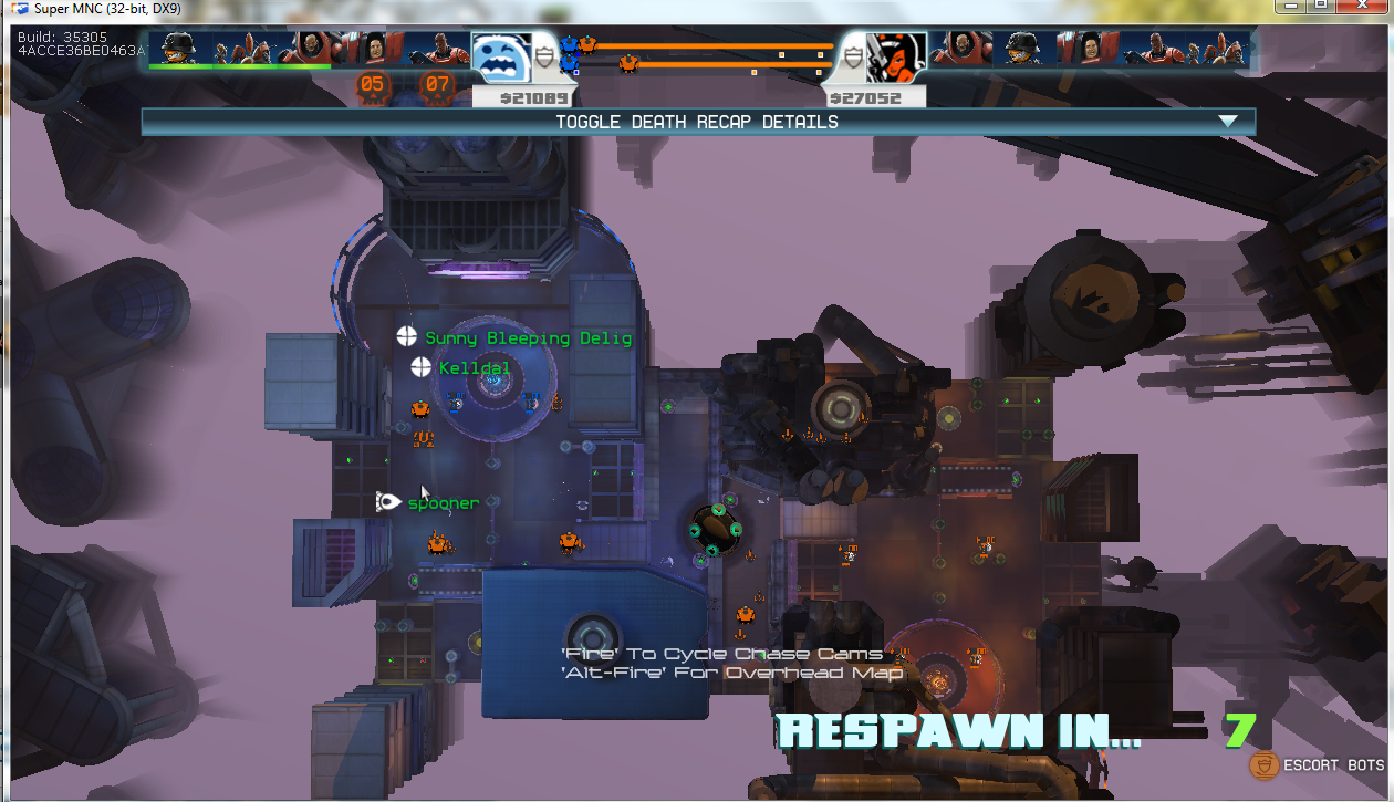 The Game Map (appear during respawn break)